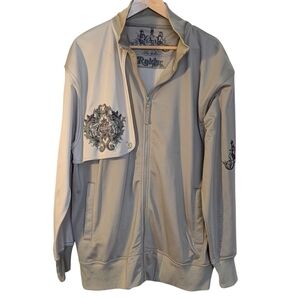 Raider Jean Co Infringe Track Jacket Men's XL Graphic Streetwear Grunge Skater